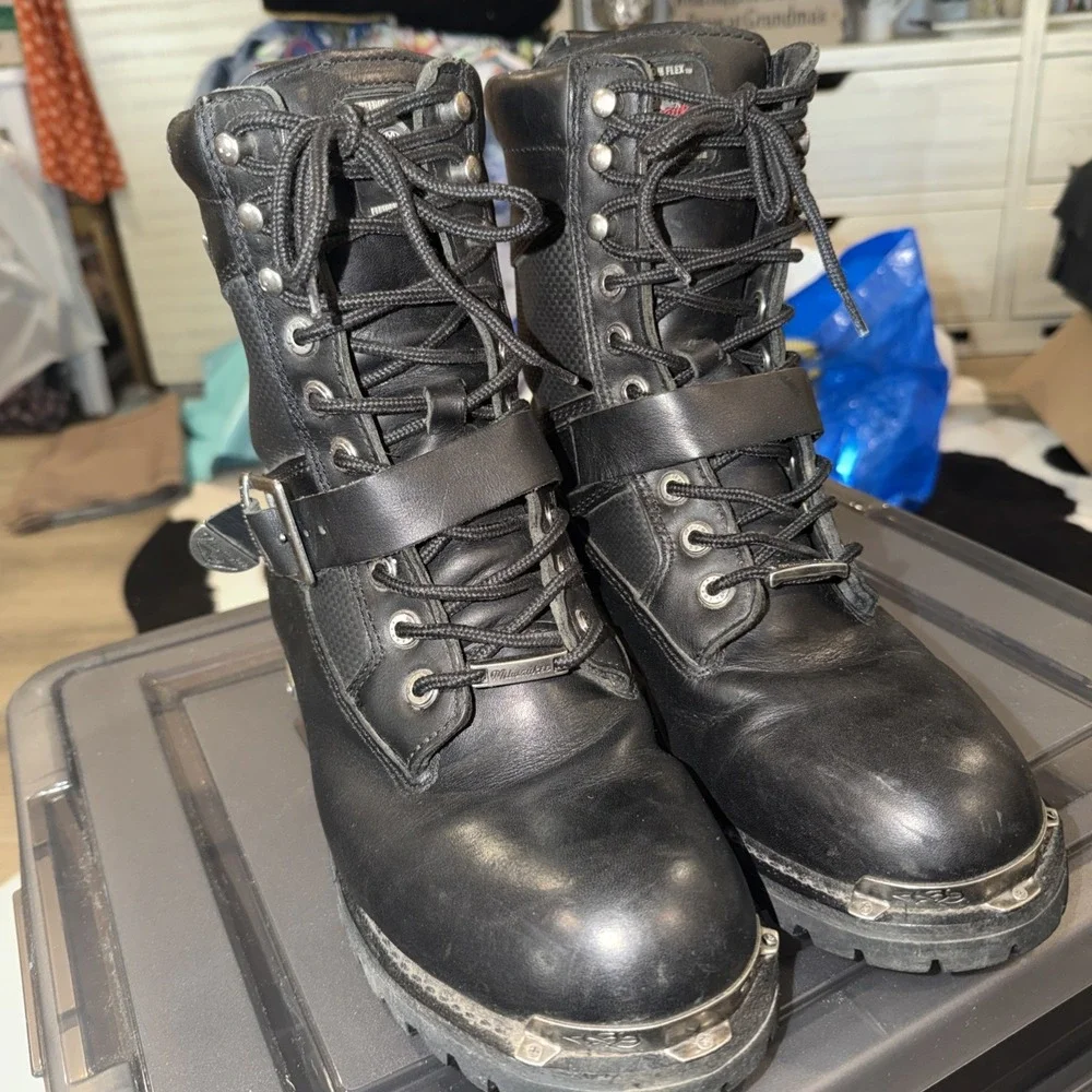 Milwaukee Freedom Flex‎ Leather Motorcycle Boots Performance Footwear Mens 10D